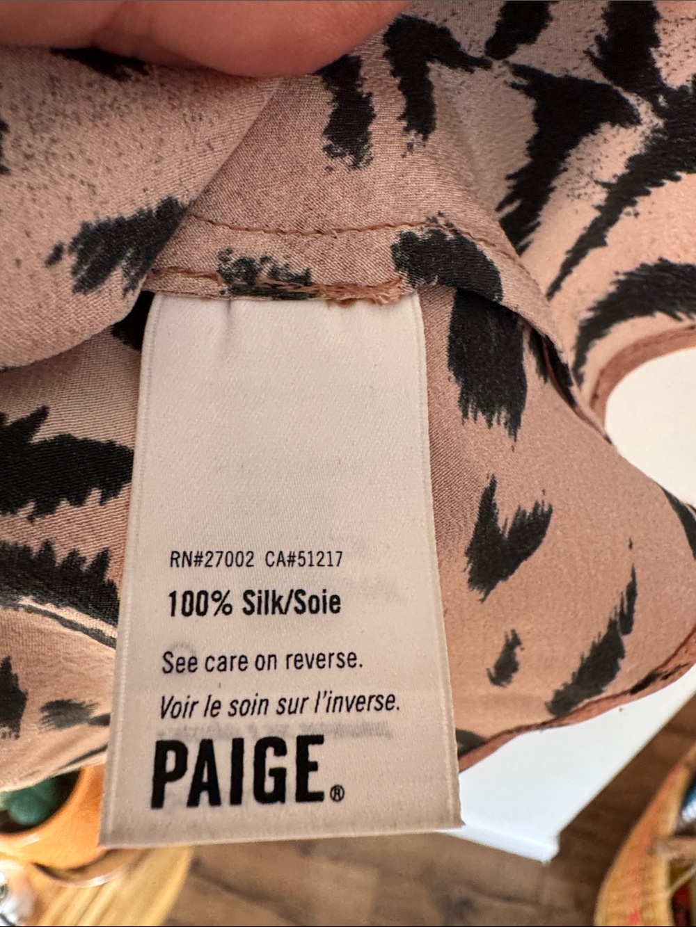 PAIGE Cicely 100% Silk Faded Animal Leopard Camisole Size L - Picture 5 of 6